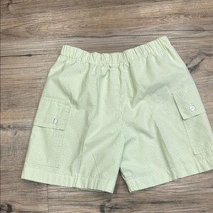 Handmade Boys’ Toddler Green Checkered Cargo Shorts